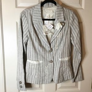 Nick & Mo Beige Boho Embroidered Jacket NWT - S